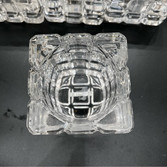 Vntge Crystal block candleholders set of 2 lg brick votive tea light holders - Picture 13 of 16
